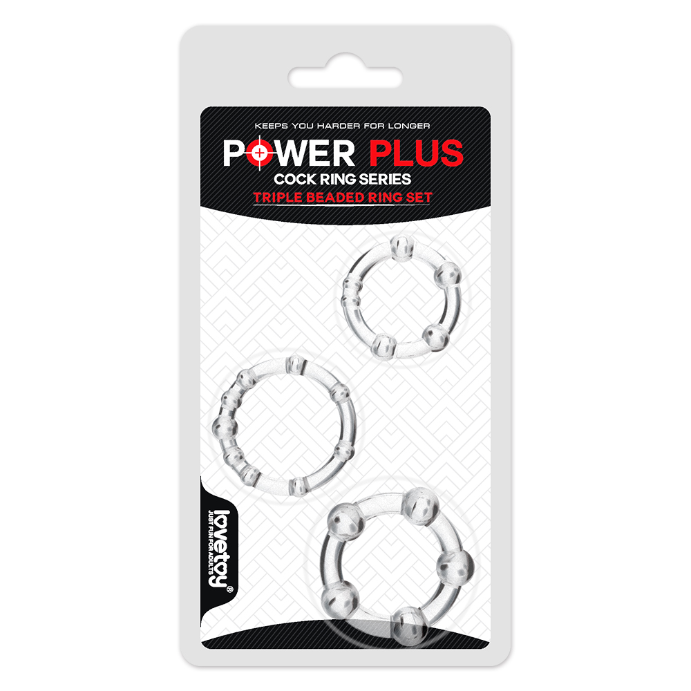 Power Plus Triple Beaded Cock Ring Set