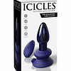 Pipedream Glass Anal Plug Icicles No. 85 Wireless Suction-Base