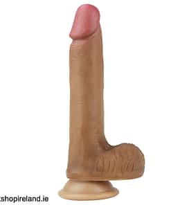 8 inch Dual layered Platinum Silicone Cock Brown