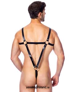 Leather Body Harness with Cock Ring